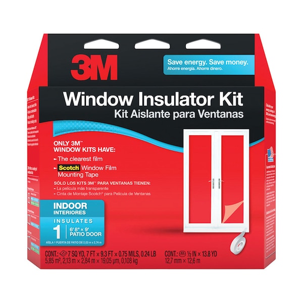 3M Clear Plastic Window Insulation Kit For Patio Door 9 ft. L X 0.75 in.
